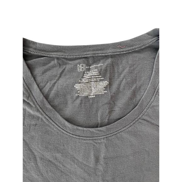 No Boundaries Gray Short Sleeve T-Shirt Junior's Size Large 11-13 - Picture 4 of 5
